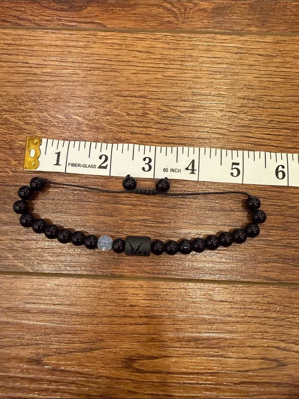 Gemstone Adjustable Bracelet with Accent Bead